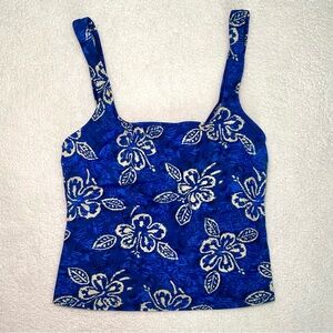 Land’s End Blue Hawaiian Floral Bikini top
